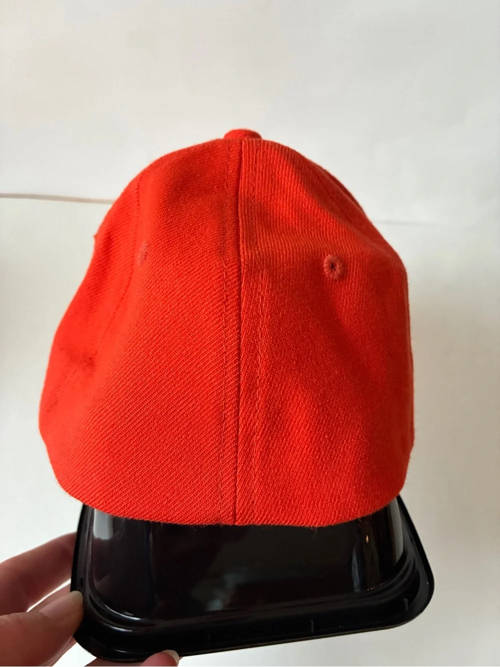 Set of 3 Wool Blend Fitted Ballcap Hats S/M 6 Panel Blank Red Yellow Orange